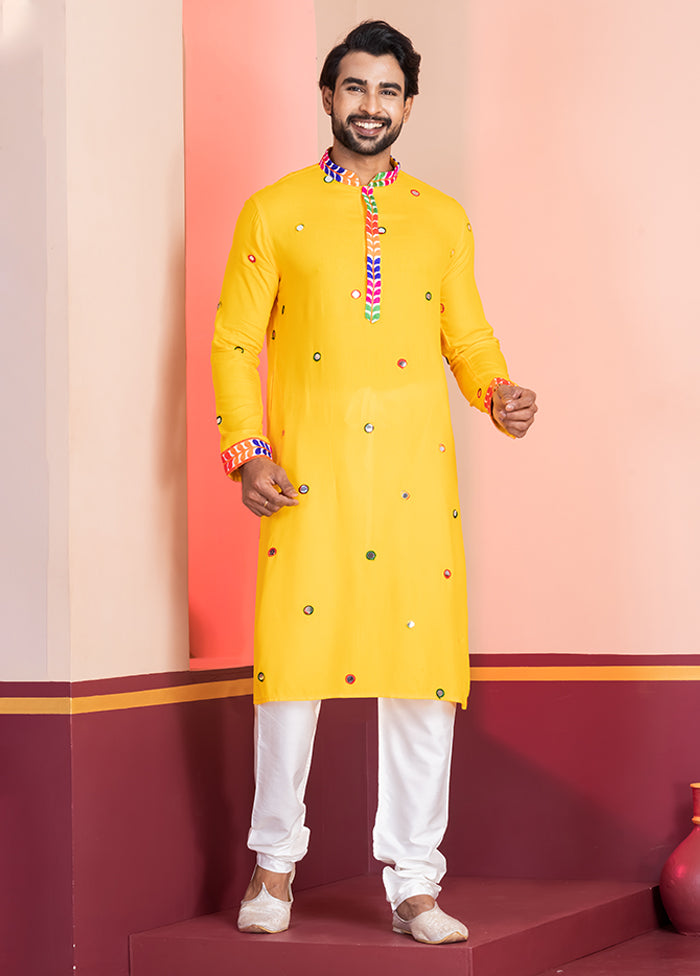 Yellow Silk Kurta & Pajama Set