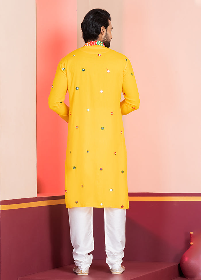 Yellow Silk Kurta & Pajama Set