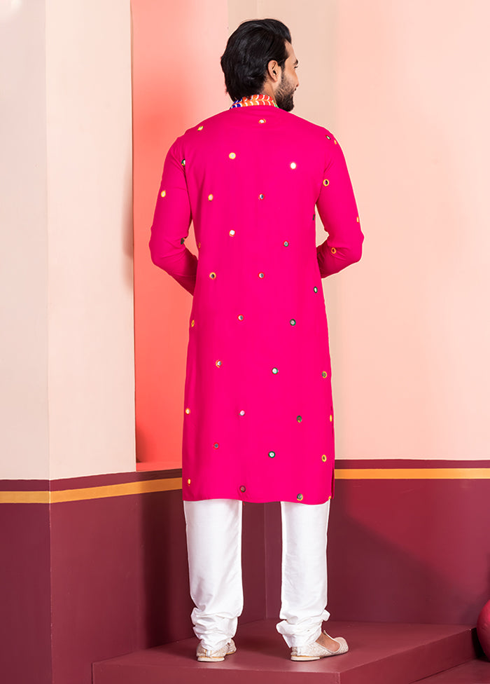 Pink Silk Kurta & Pajama Set