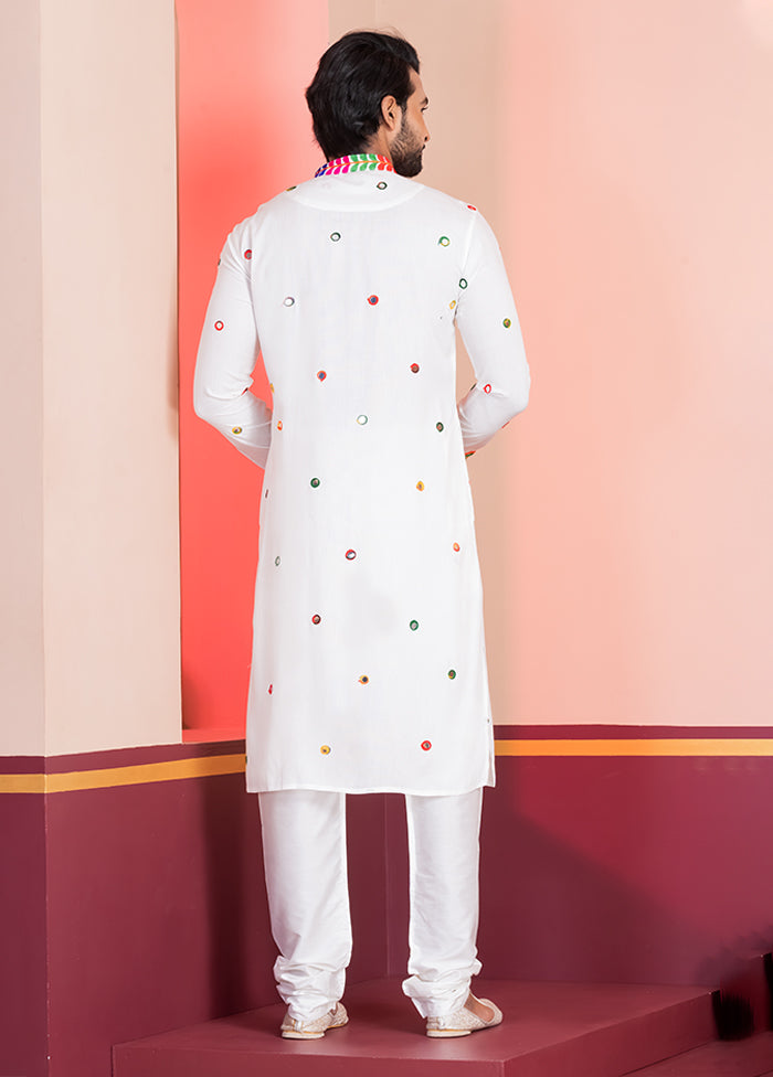 White Silk Kurta & Pajama Set