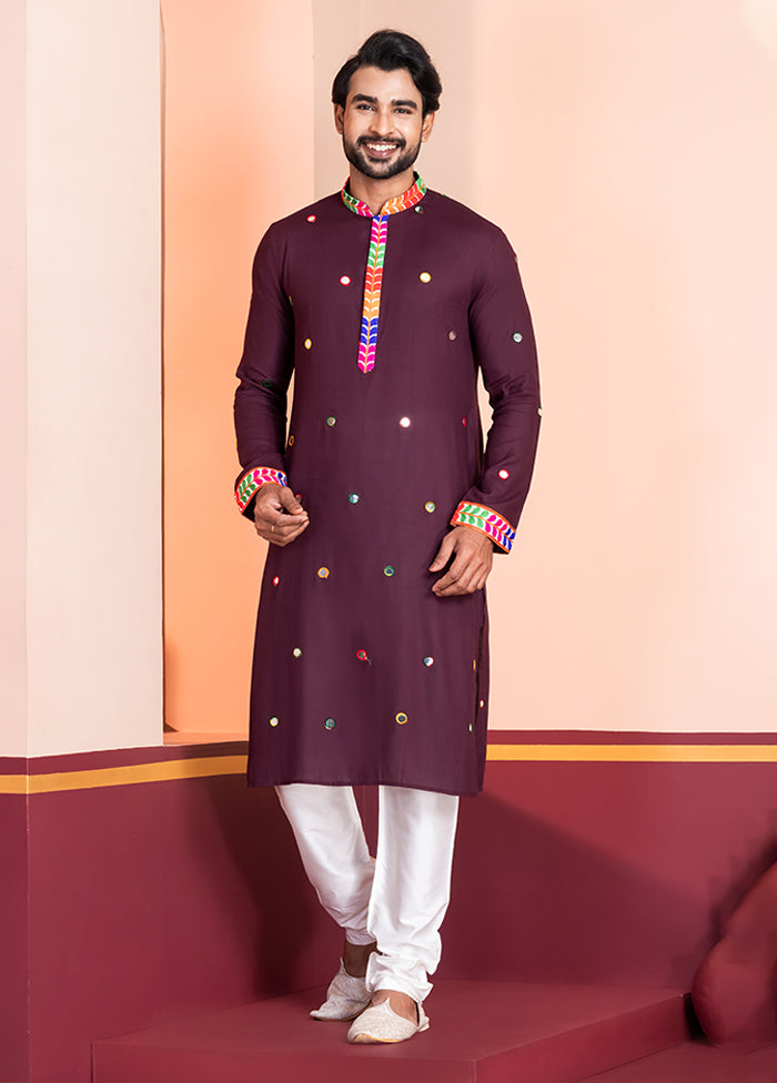 Brown Silk Kurta & Pajama Set
