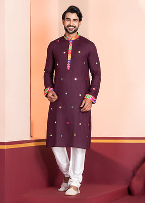 Brown Silk Kurta & Pajama Set