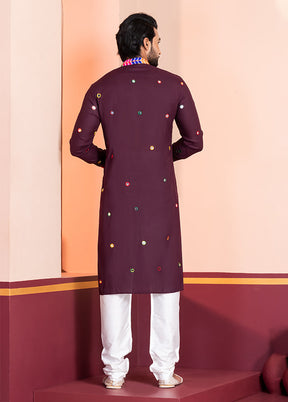 Brown Silk Kurta & Pajama Set