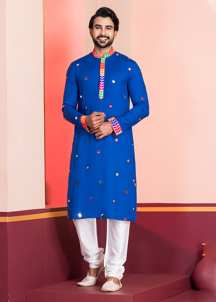 Blue Silk Kurta & Pajama Set