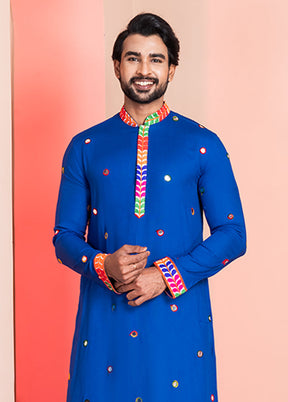 Blue Silk Kurta & Pajama Set