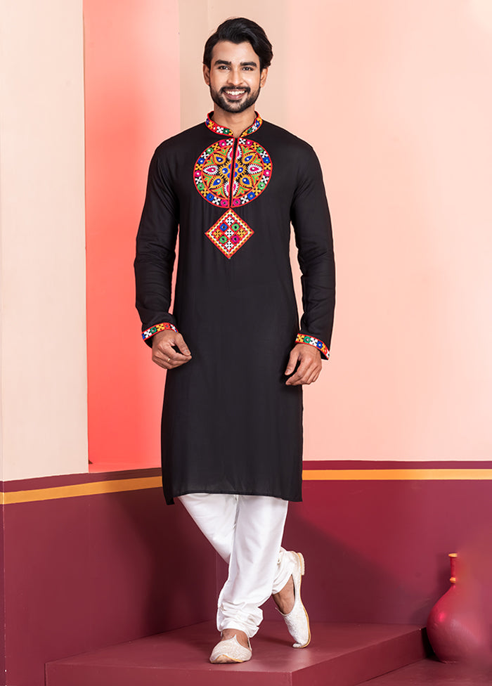 Black Silk Kurta & Pajama Set