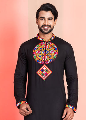 Black Silk Kurta & Pajama Set