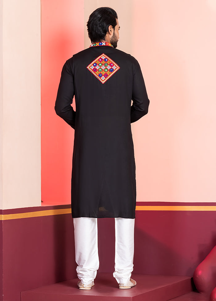 Black Silk Kurta & Pajama Set