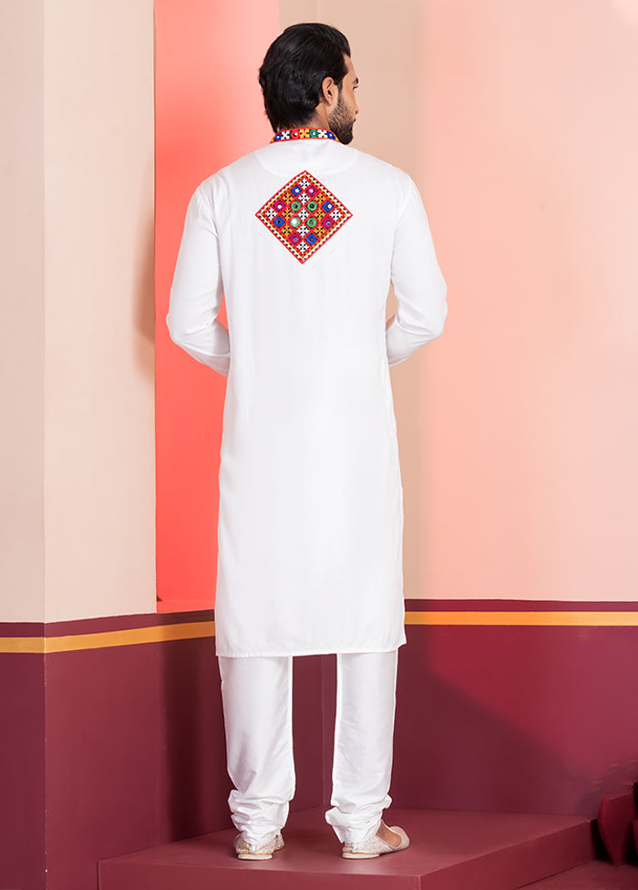 White Silk Kurta & Pajama Set
