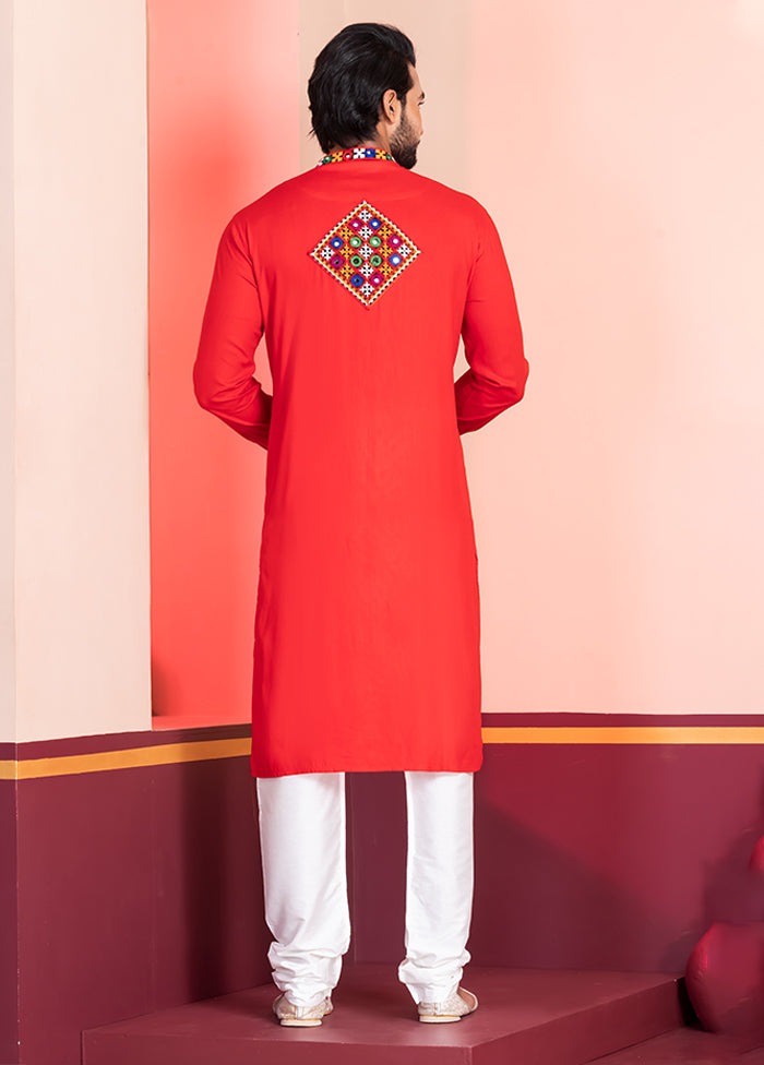 Red Silk Kurta & Pajama Set