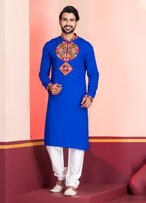 Blue Silk Kurta & Pajama Set