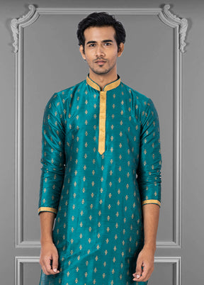Multicolor Silk 2 Pc Kurta Pajama Set