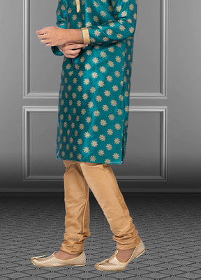 Multicolor Silk 2 Pc Kurta Pajama Set