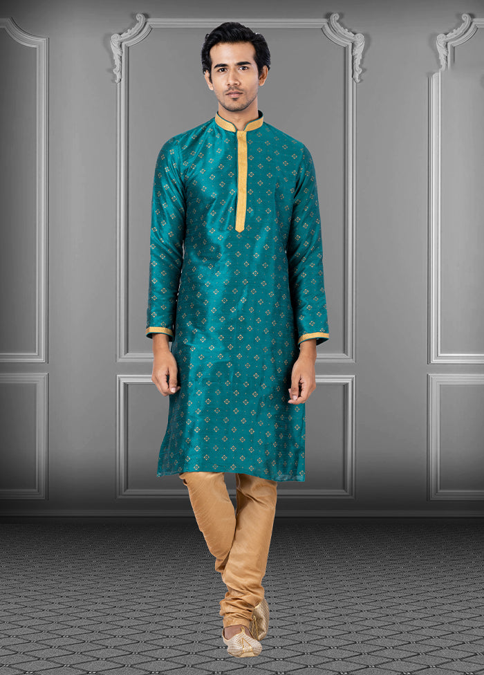 Multicolor Silk 2 Pc Kurta Pajama Set