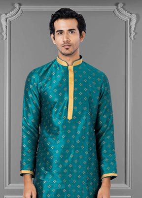 Multicolor Silk 2 Pc Kurta Pajama Set