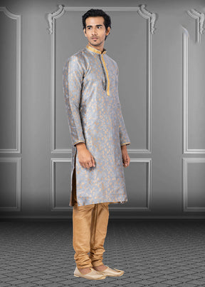 Multicolor Silk 2 Pc Kurta Pajama Set