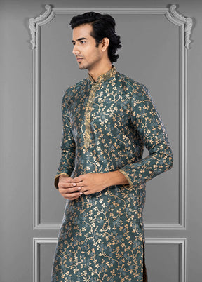 Multicolor Silk 2 Pc Kurta Pajama Set