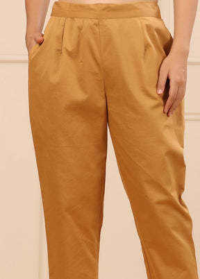 Gold Pure Cotton Casual Pant