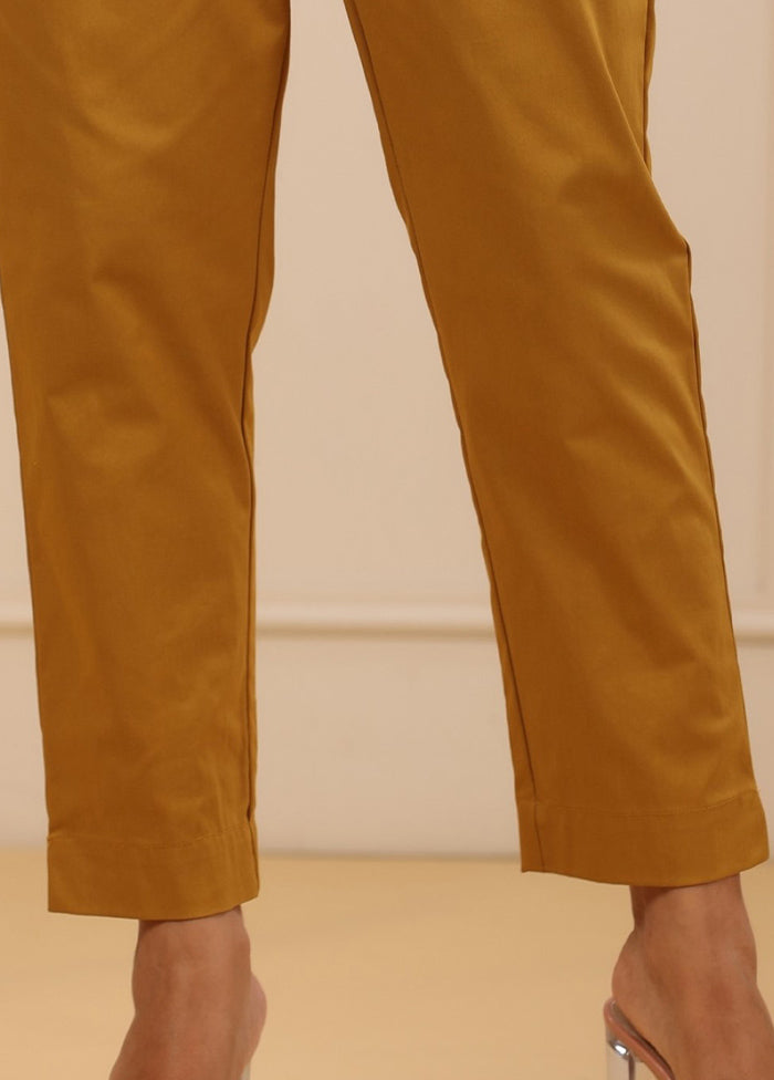 Mustard Cotton Casual Pant