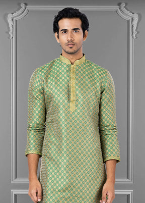 Multicolor Silk 2 Pc Kurta Pajama Set