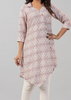 Off White Readymade Rayon Kurti