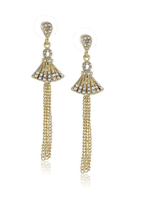 Estele 24 Kt Gold Plated Balerina Dangle Earrings One Size - Indian Silk House Agencies