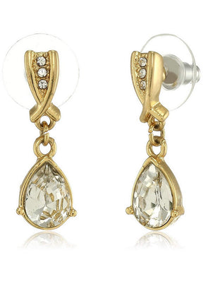 Estele Zinc Alloy 24 Kt Gold Plated Brilliant pear Drop Earrings For girls - Indian Silk House Agencies