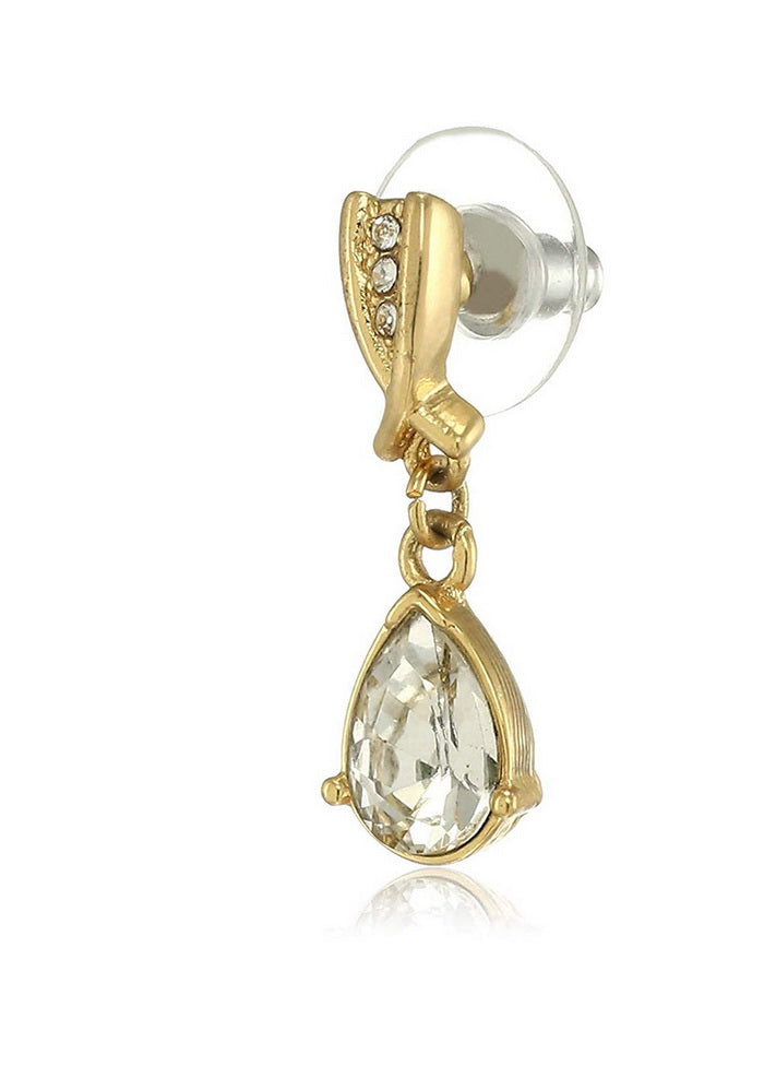 Estele Zinc Alloy 24 Kt Gold Plated Brilliant pear Drop Earrings For girls - Indian Silk House Agencies