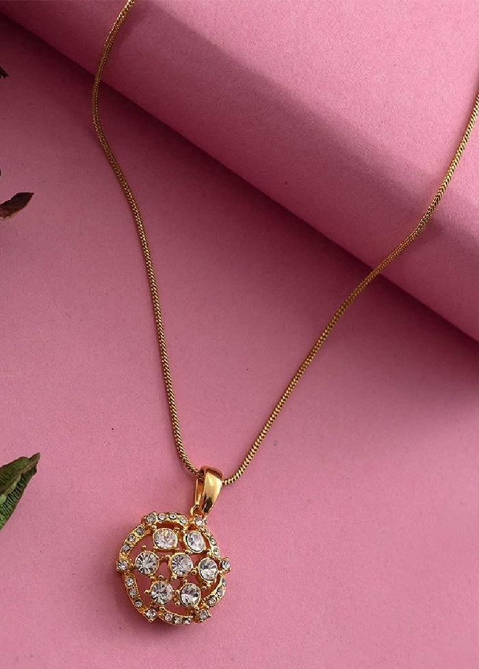 Gold Plated Flower Designer Pendant - Indian Silk House Agencies