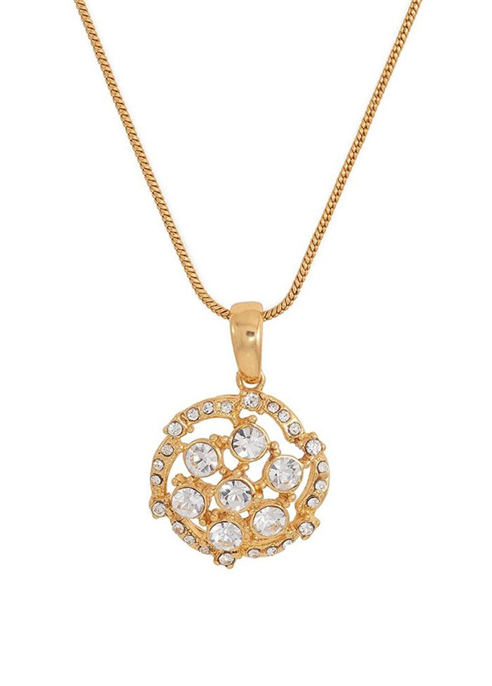 Gold Plated Flower Designer Pendant - Indian Silk House Agencies