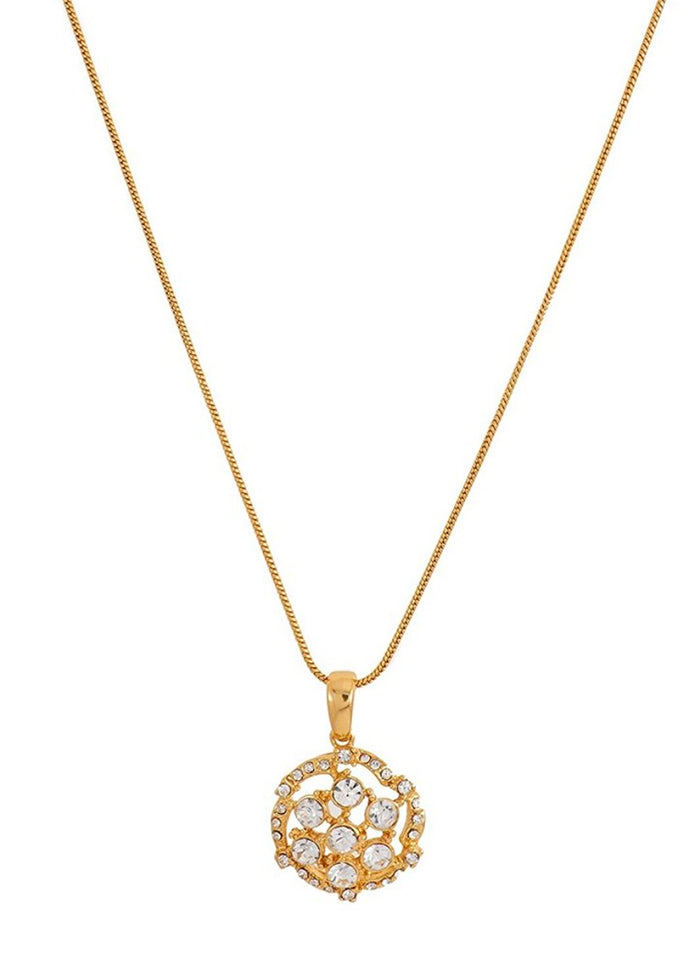 Gold Plated Flower Designer Pendant - Indian Silk House Agencies