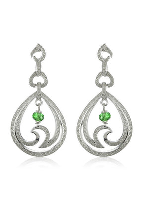 Estele Silver Tone Plated Drop Earrings For Womens - Indian Silk House Agencies