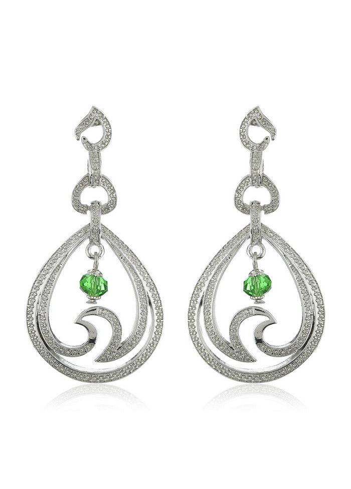 Estele Silver Tone Plated Drop Earrings For Womens - Indian Silk House Agencies