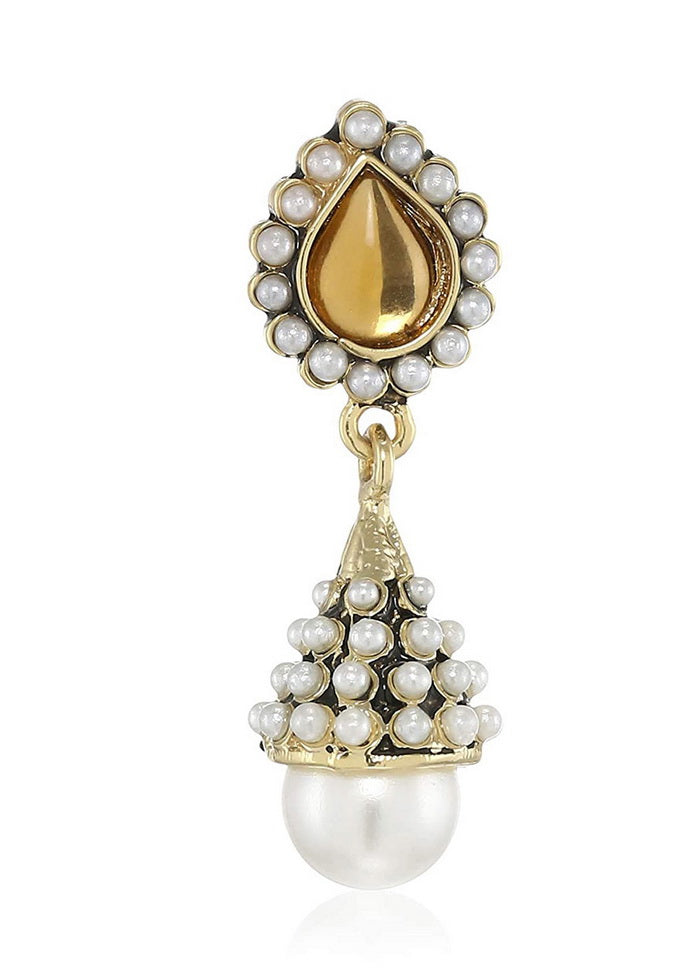 Estele 24 Kt Gold Plated Pearl Drop Earrings For Girls - Indian Silk House Agencies