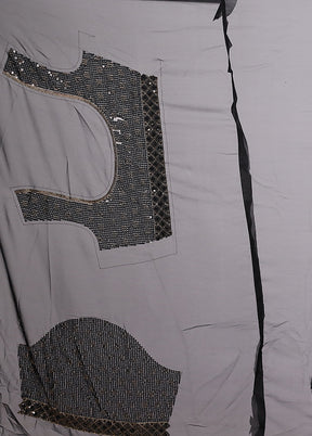 Black Handloom Pure Georgette Saree With Blouse Piece