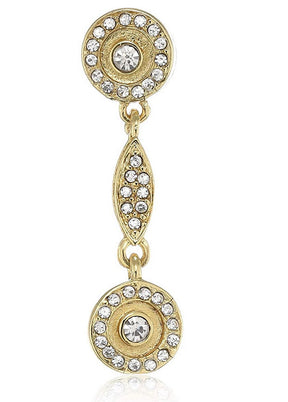 Estele 24 Kt Gold and Silver Plated Crystal Reciever Dangle Earrings - Indian Silk House Agencies