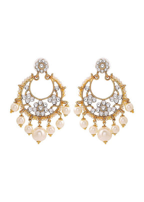 Estele Traditional Metal Gold Plated and Pearl Earrings for Women and Girls - Indian Silk House Agencies