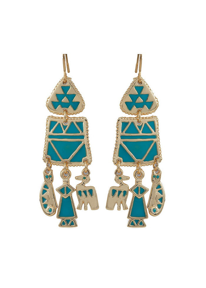 Estele Bohemian Multicolor Metal Earrings For Women and Girls - Indian Silk House Agencies