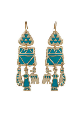 Estele Bohemian Multicolor Metal Earrings For Women and Girls - Indian Silk House Agencies