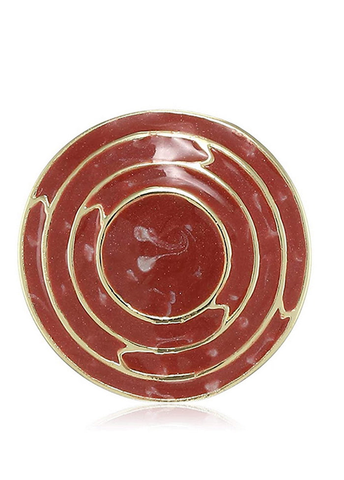 Estele Concentric circle red button studs for women - Indian Silk House Agencies