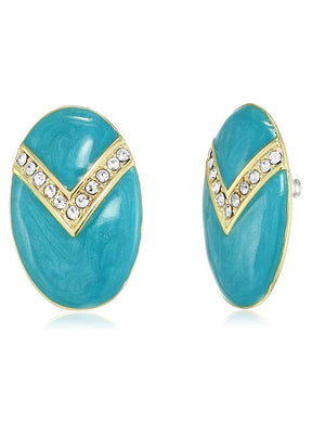 Estele Aqua colour and white colour stones studs for women - Indian Silk House Agencies