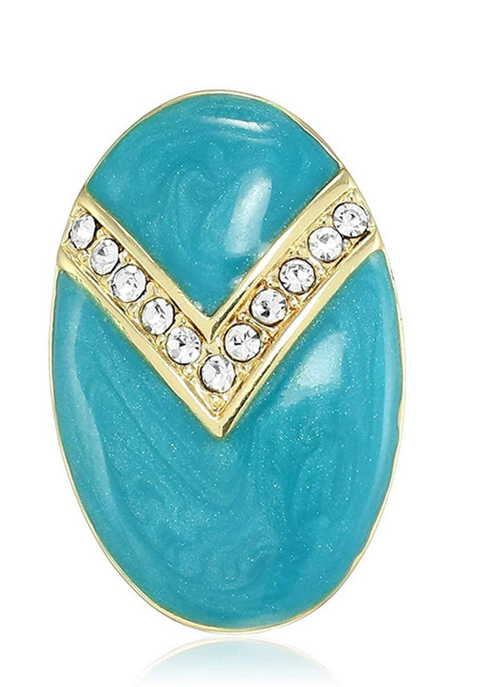 Estele Aqua colour and white colour stones studs for women - Indian Silk House Agencies