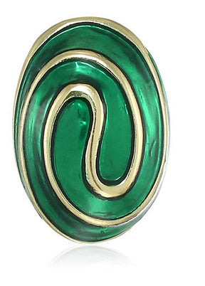 Estele Green colour Oval shaped trendy Enamel Studs for women - Indian Silk House Agencies