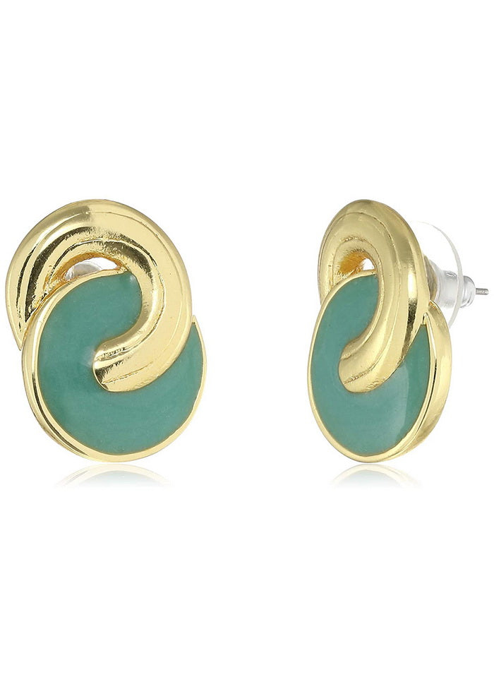 Estele Aqua colour Design mosaic Studs for women - Indian Silk House Agencies