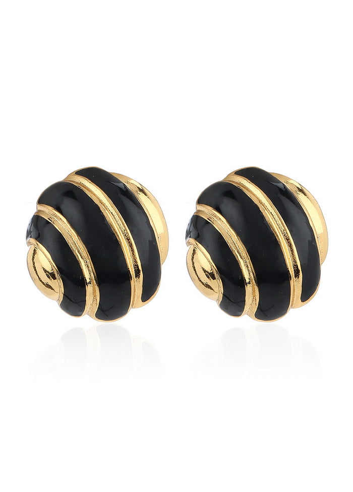 Estele Circular alternate pink and gold plated stud earrings for women - Indian Silk House Agencies