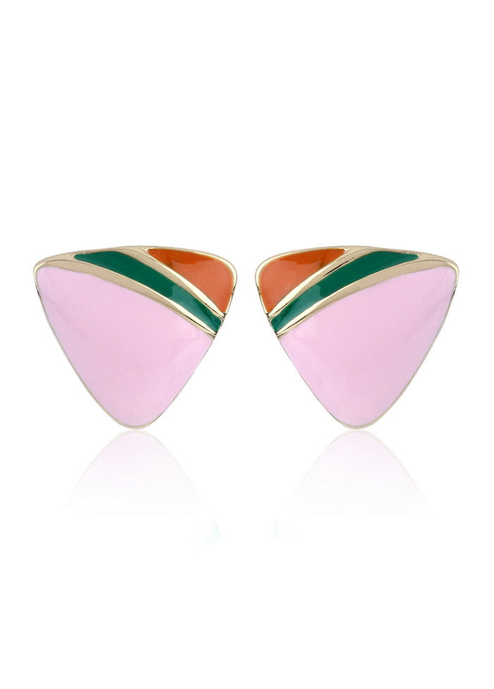 Estele Imitation Gold Tone Plated Multi colour Triangle Enamel Studs - Indian Silk House Agencies