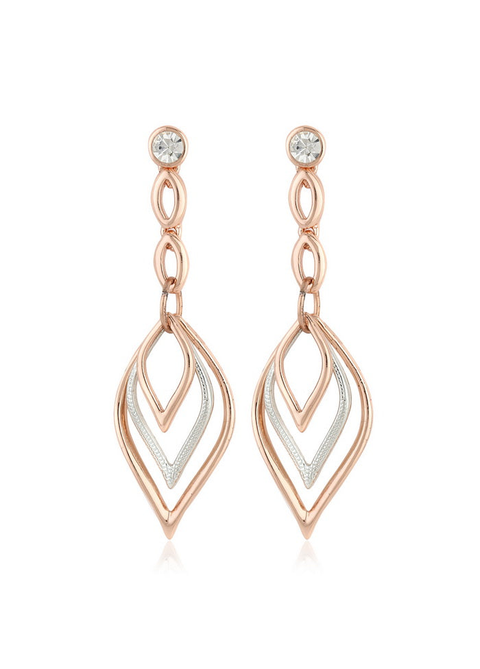 Estele Rose Gold Brass Fancy Hanging Earrings for Women - Indian Silk House Agencies