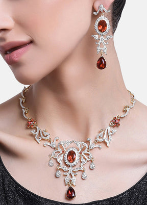 Gold Plated Dazzling Jewellery Set - Indian Silk House Agencies