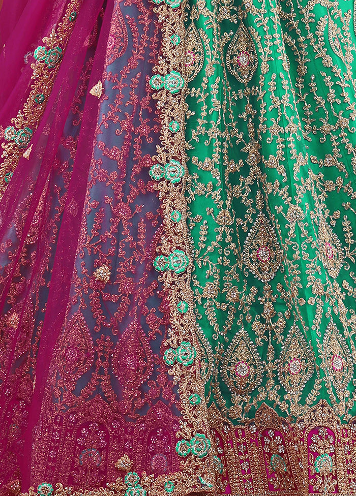 3 Pc Rama Net Semi Stitched Lehenga Set - Indian Silk House Agencies