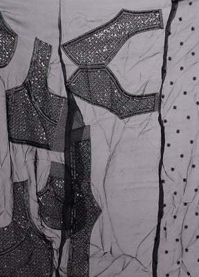 Black Handloom Pure Georgette Saree With Blouse Piece
